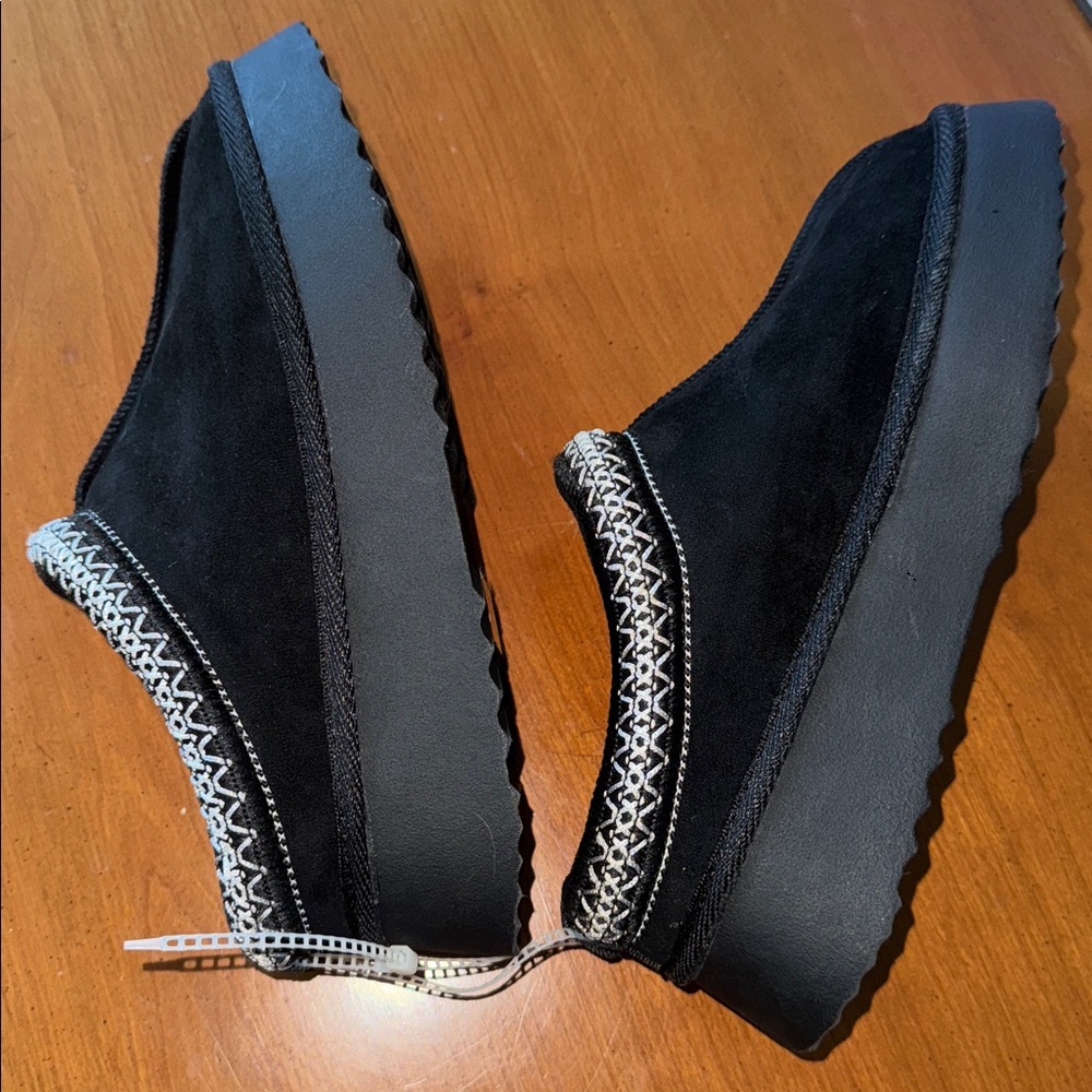 MIA Black Suede Slip-On Clogs NWT